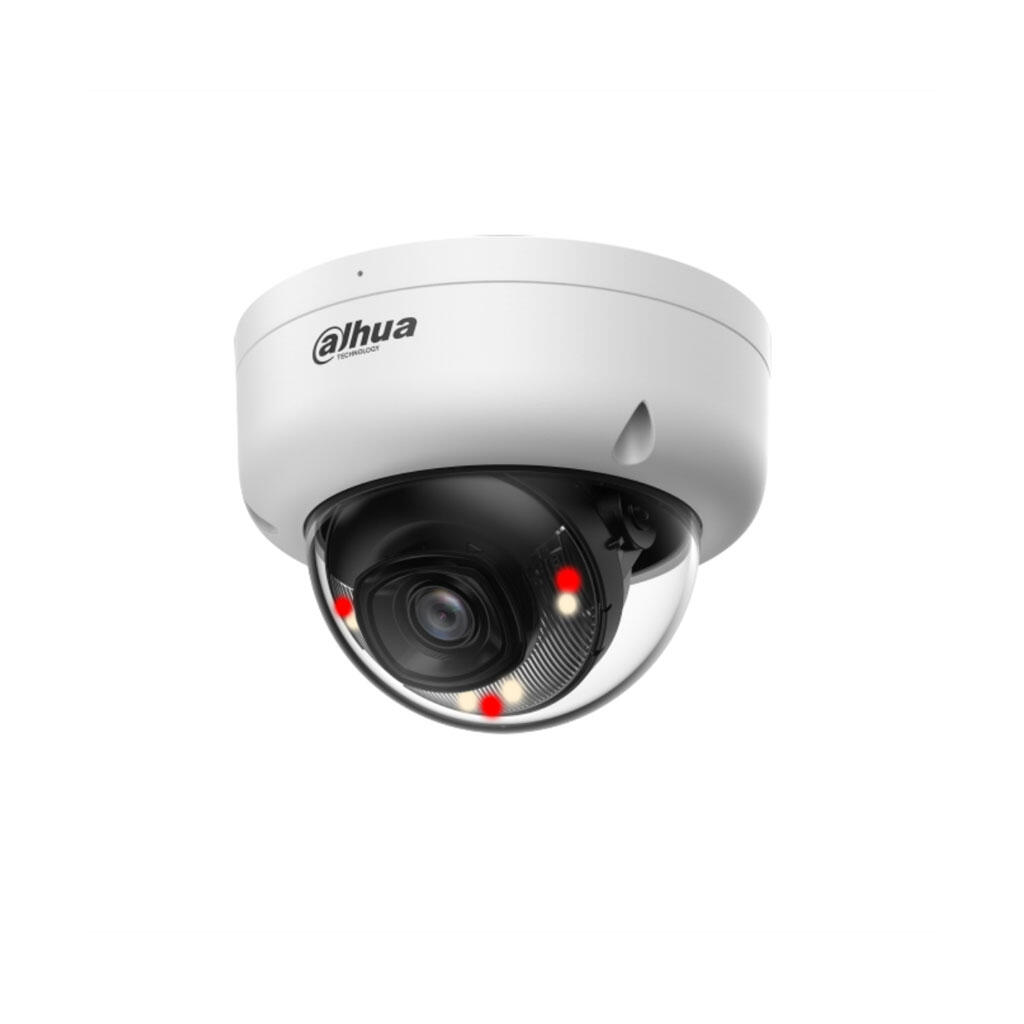 DH-IPC-HDW1639TP-A-IL-0280B-S6. Cámara IP Dahua de 6MP tipo eyeball lente fijo de 2.8mm doble iluminación de 30m protección IP67 con micrófono incorporado.