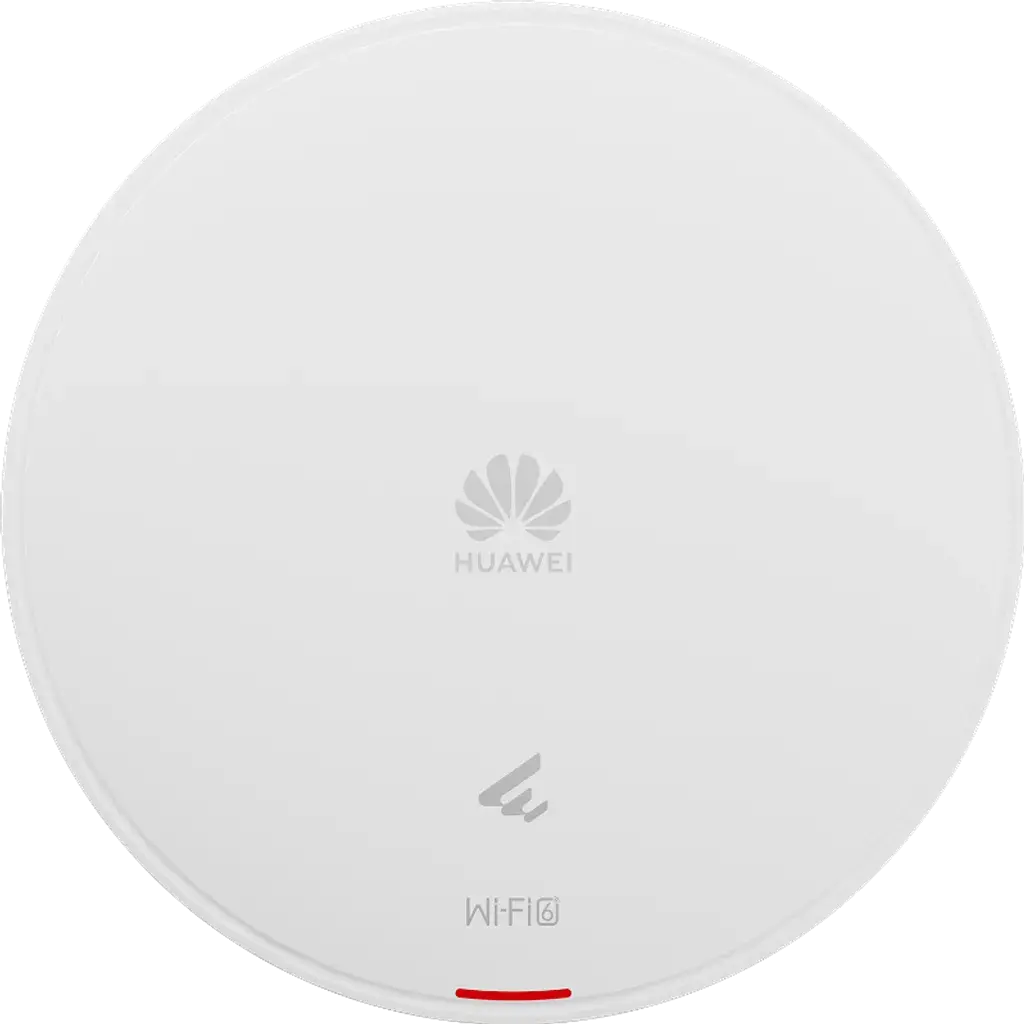 AP661. AP Huawei eKit Wifi 6 con velocidad de 6.575 Gbps cuenta con 3 bandas recomendado para 300 usuarios concurrentes cuenta con 1 puertos de 2.5Gbps y 1 puerto 1GE alcance optimo de 40m 