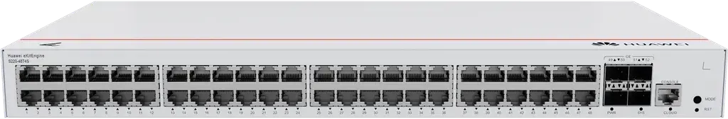 S220-48T4S. Switch Huawei eKit 48 puertos 10/100/1000Base-T 4 Puertos 1GE SFP capacidad de conmutación de 104 Gbit/s capacidad de reenvió de paquetes de 77 Mpps