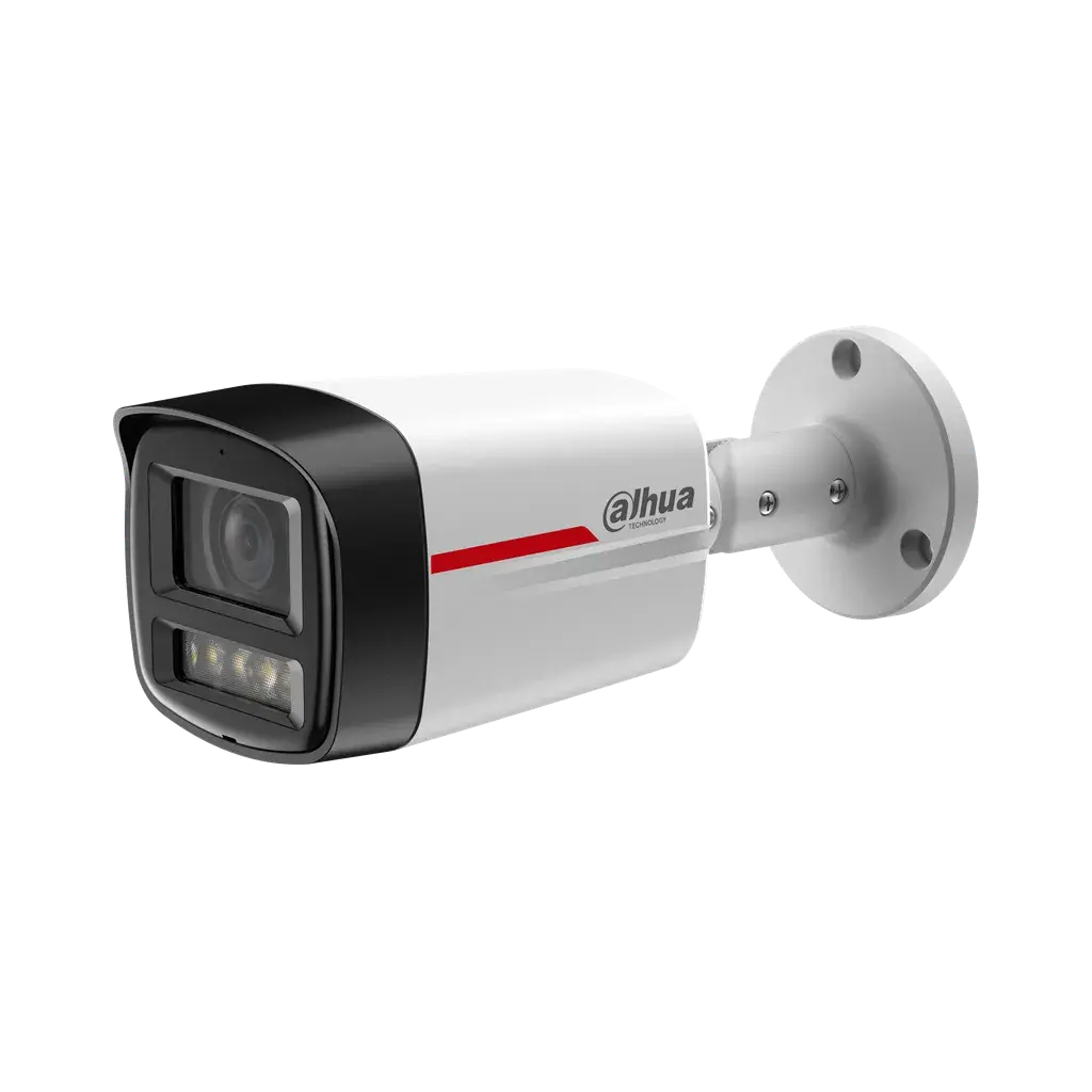 DH-IPC-HFW2449TLP-S-LED-0280B-PRO. Cámara IP Dahua tipo bullet 4MP lente fijo de 2.8mm tecnología Wizcolor iluminación máxima de 50m protección IP67 con protección perimetral.